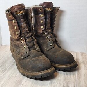 Carolina Work Boots Size 9 Met Guard Steel Toe Insulated Waterproof Boot leather